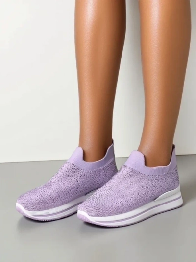 Обувки за спорт Royalfashion тип слеп-он за жени с камъчета Adeq