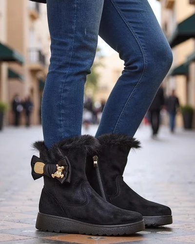 Обувки Royalfashion за жени, зимни боти с панделка Kiebbi