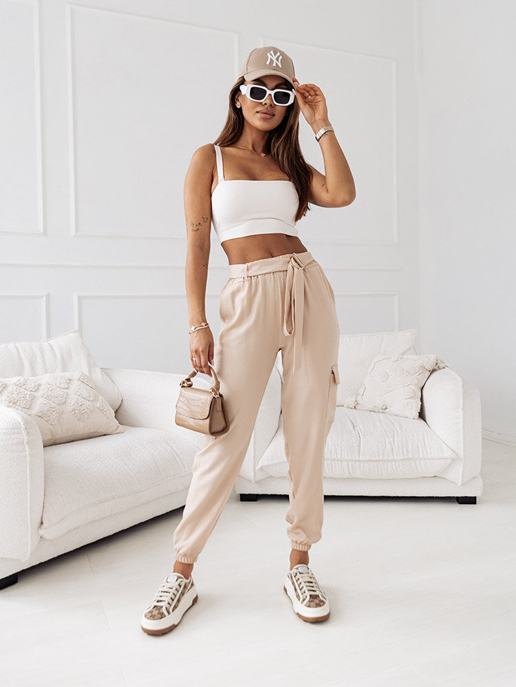 Royalfashion Дамски бойни панталони от плат