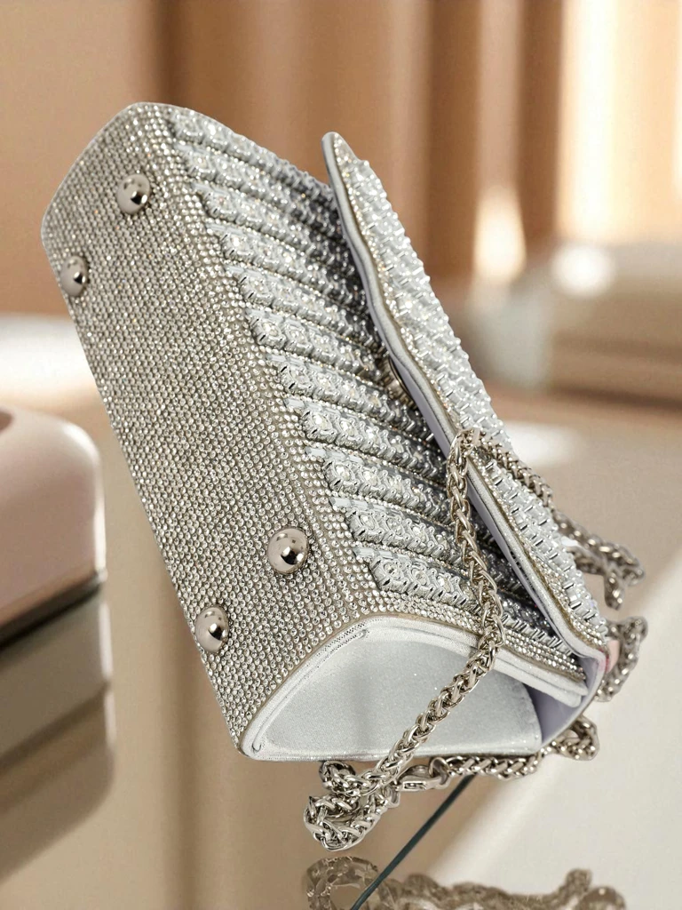 Royalfashion Дамска чанта клъч с цирконии Elira Dusk