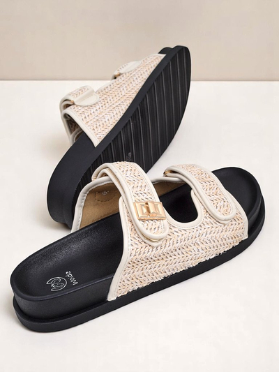 Royalfashion дамски чехли с плетена Delibeli