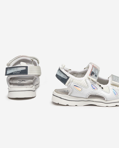 Białe dziecięce sandałki z naszywkami Berigi - Obuwie