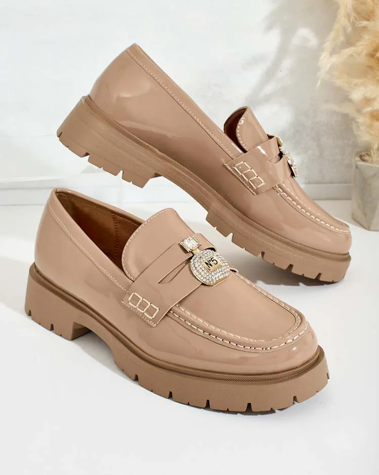 Royalfashion Дамски мокасини с лак Bemies