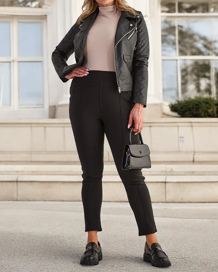 Royalfashion Затоплени дамски панталони тип "трегери" PLUS SIZE