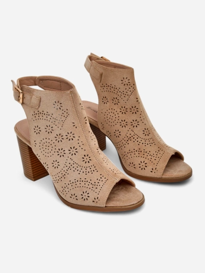 Royalfashion дамски сандали с изрязани елементи и дебел ток Abetle