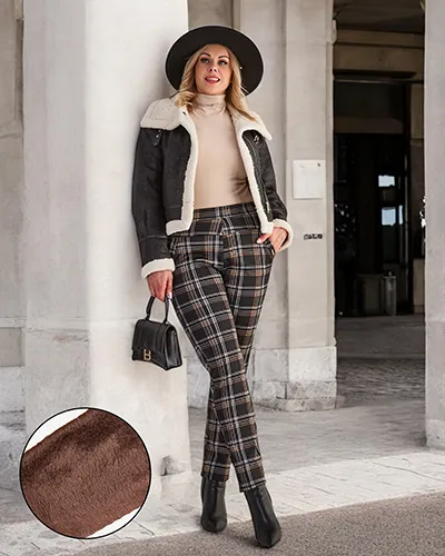 Royalfashion Затоплени дамски панталони с гети PLUS SIZE