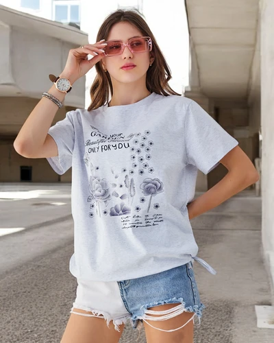 Дамска памучна блуза Royalfashion с надпис