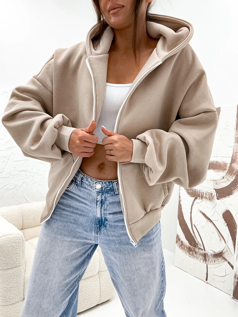 Royalfashion Дамски памучен ватиран суитшърт butterfly