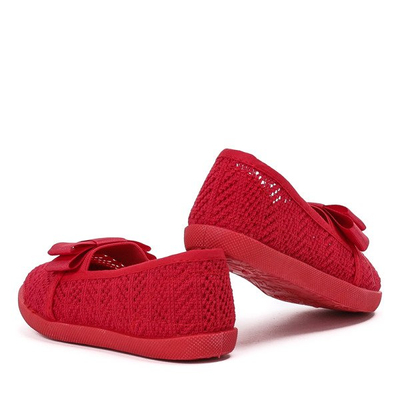 Czerwone dziewczęce tenisówki typu slip on Tabbi - Obuwie