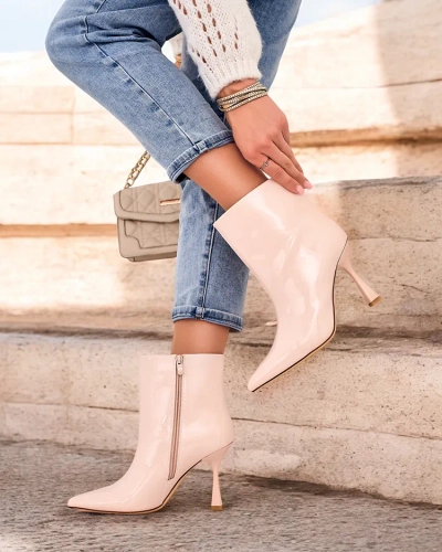 Royalfashion Loori лакирани дамски ботуши на ток