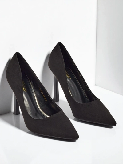 Дамски обувки на висок ток от еко велур Belunika