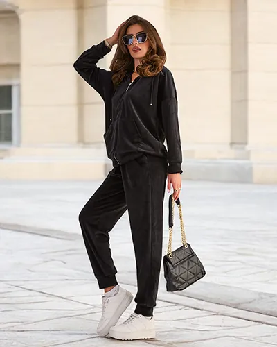 Royalfashion Дамски памучен а'ла велурен комплект