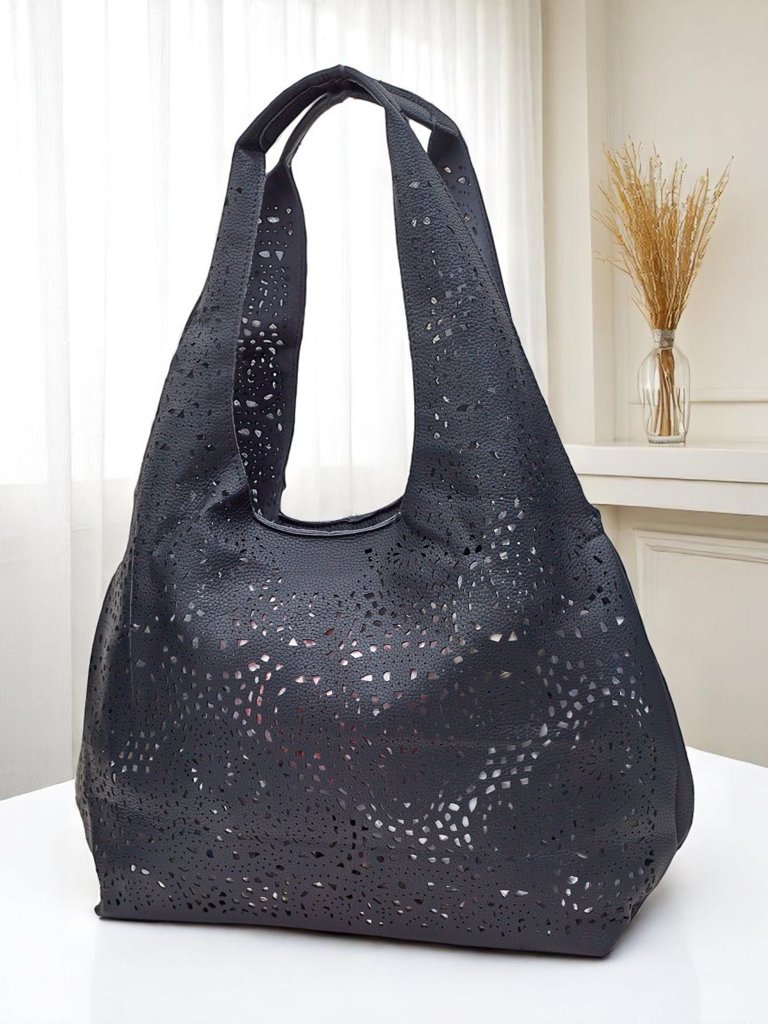 Royalfashion Голяма дамска чанта тип шопер, с ажурна дантела Lira Lace