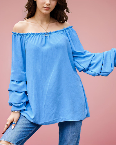 Royalfashion Дамска блуза а'ла hiszpanka с къдрички