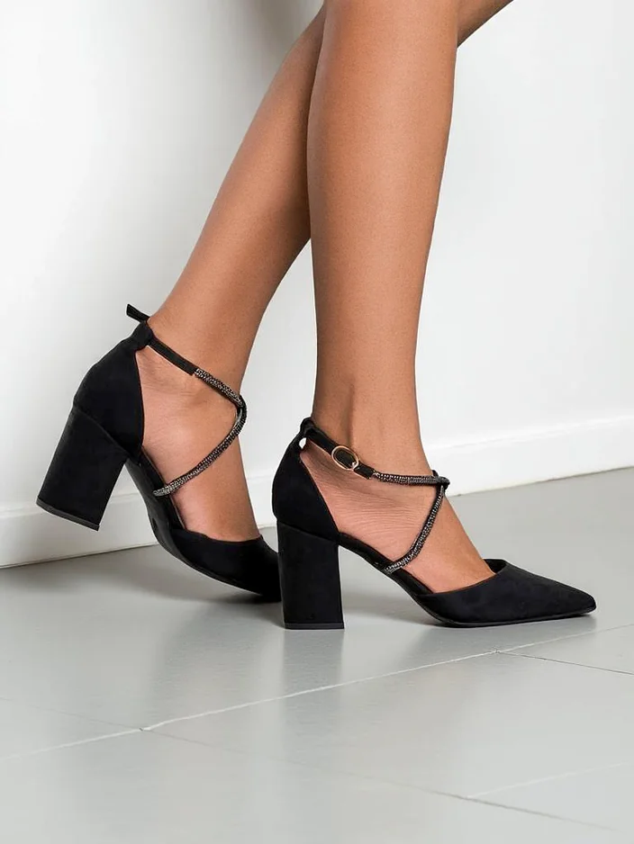 Royalfashion дамски еко велур обувки с ленти Eurole