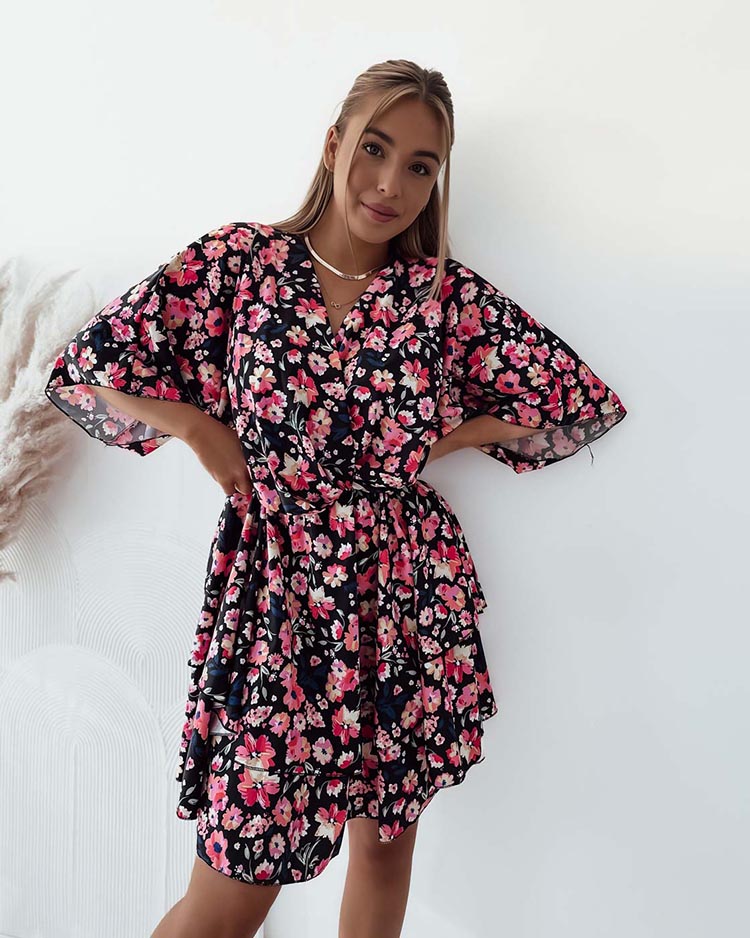 Royalfashion Дамска мини рокля с оригинален десен