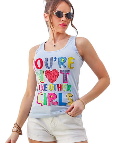 Royalfashion Дамски памучен потник с презрамки и щампи