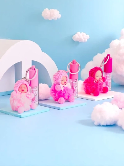 Блясък за устни за деца с кукла Светло розов