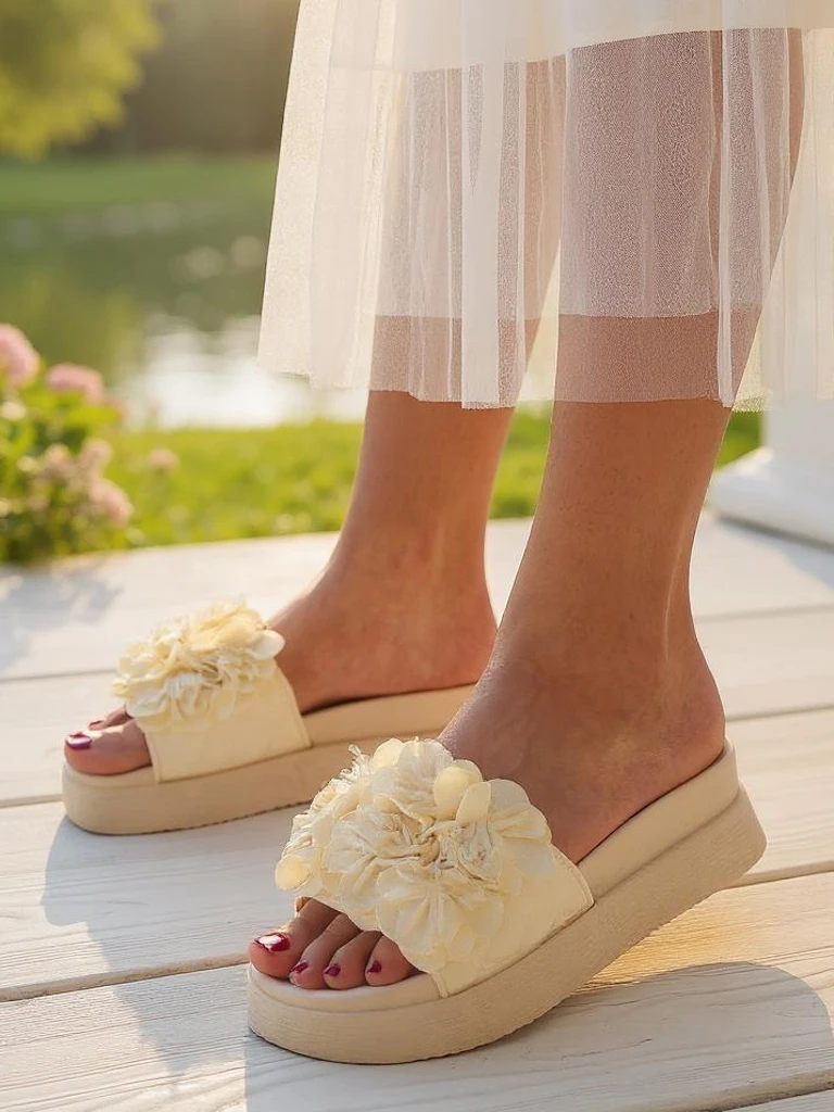 Royalfashion Дамски сандали с малки цветя Frezja