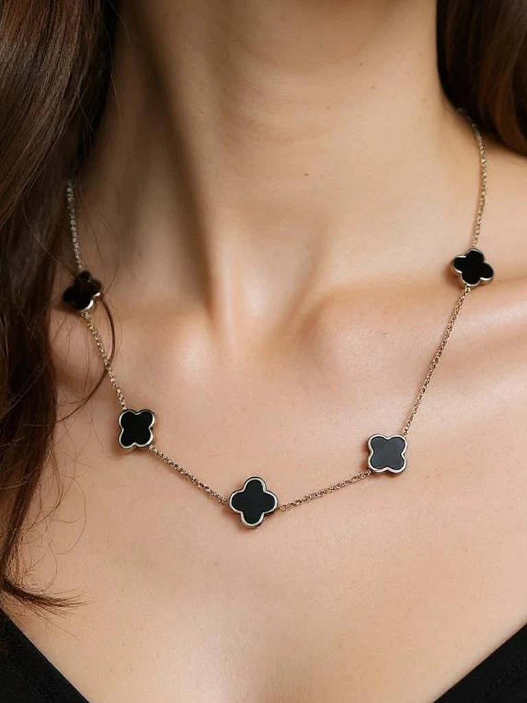 Колие Aurelia Clavis с перла в златна рамка