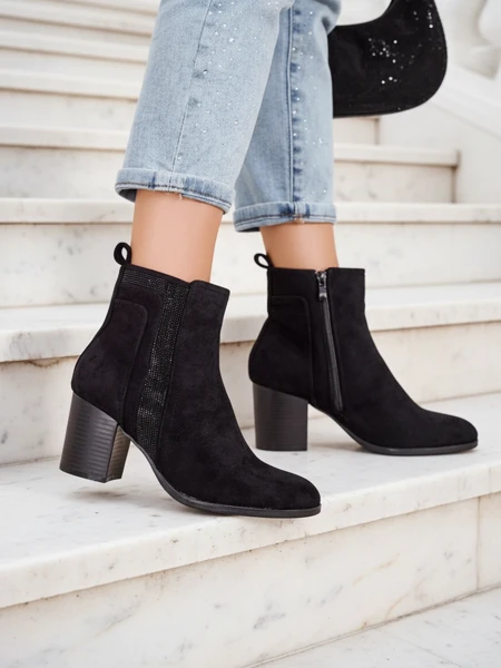 Роалфешън Дамски глезенови ботуши на ток Веното