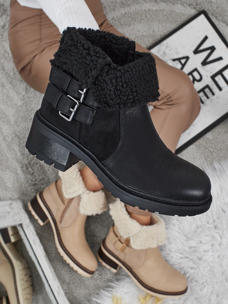 Дамски еко кожени боти с кожух Kavira