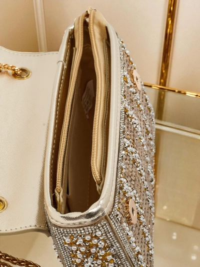 Златна чанта Elegancia Fiori