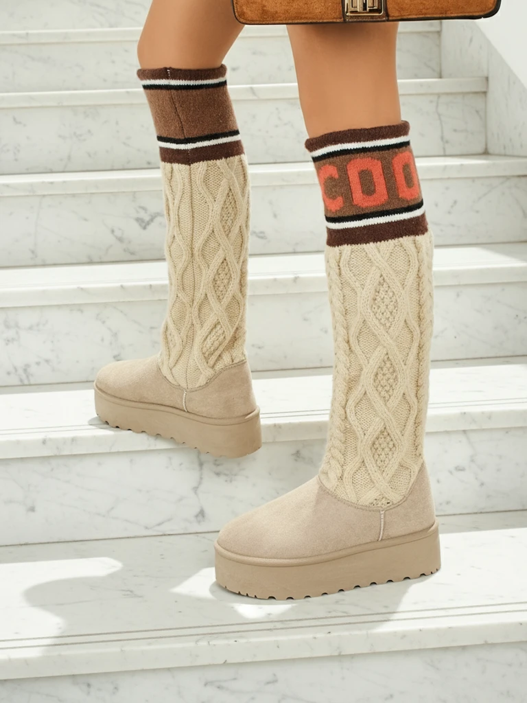 Високи дамски ботуши а ла снегоходки с горна част Anane