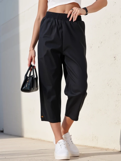 Royalfashion Дамски прави панталони от плат 7/8