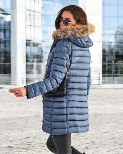 Дамско стегнато зимно яке на Royalfashion