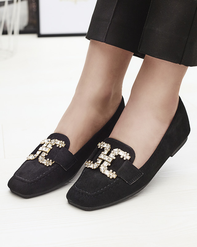 Дамски черни мокасини Jaorica- Footwear