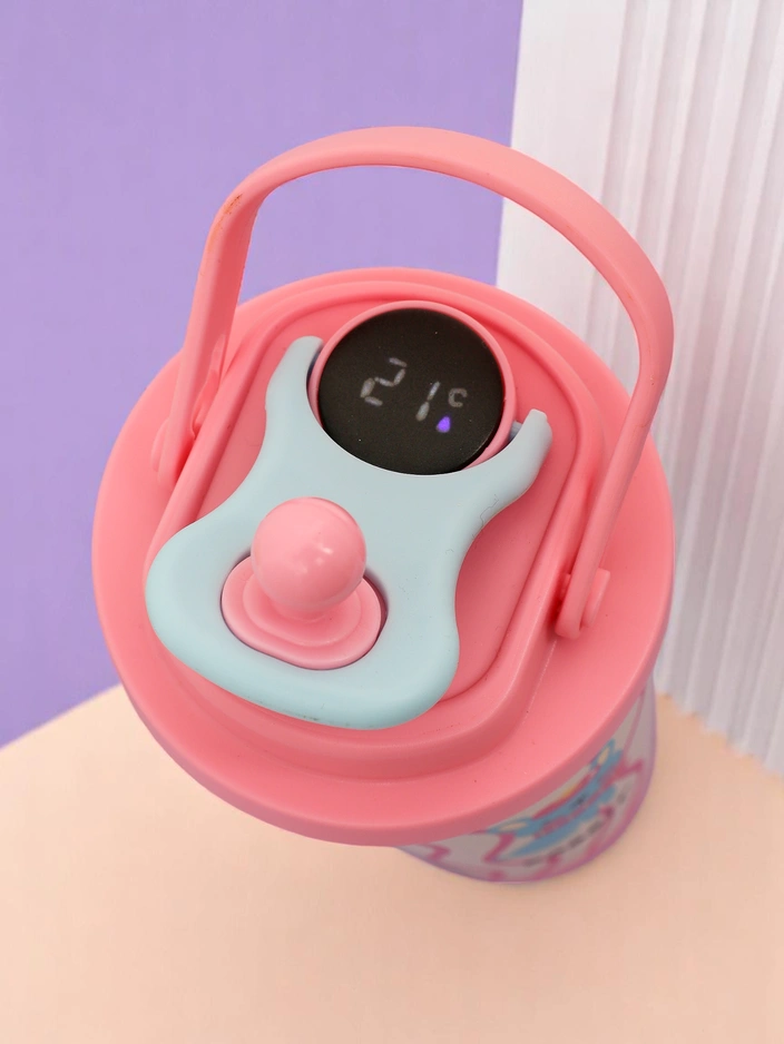 Royalfashion Термос чаша с кранче и температурен сензор Сладки животни