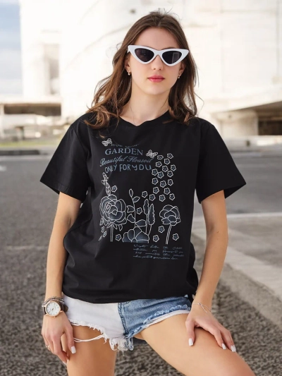 Royalfashion Дамска памучна блуза с надпис