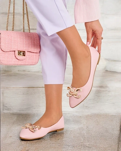 Royalfashion Черни балеринки за жени с декорация на върха на пръста Figgda