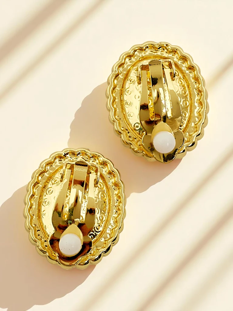 Royalfashion Дамски обеци на клипс с кристал и цирконий