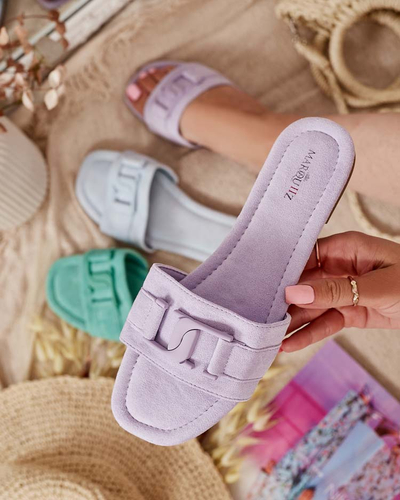 Royalfashion Лилави дамски джапанки с катарама Rydr