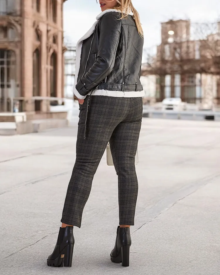 Royalfashion Затоплени дамски панталони с гети PLUS SIZE