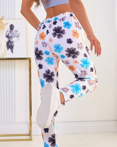 Royalfashion Дамски панталон от плат с флорални мотиви