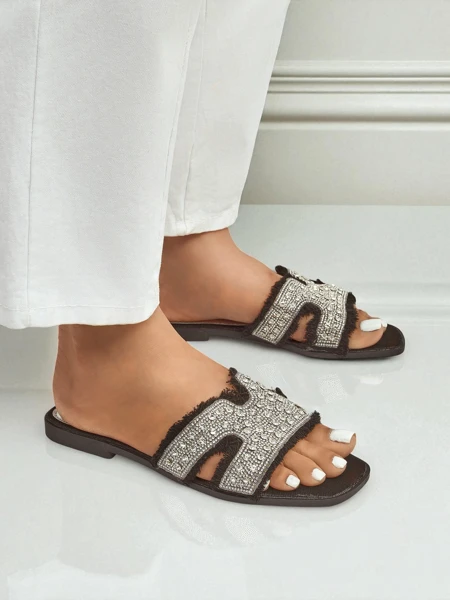 Royalfashion Дамски сандали с камъни CrystalEase