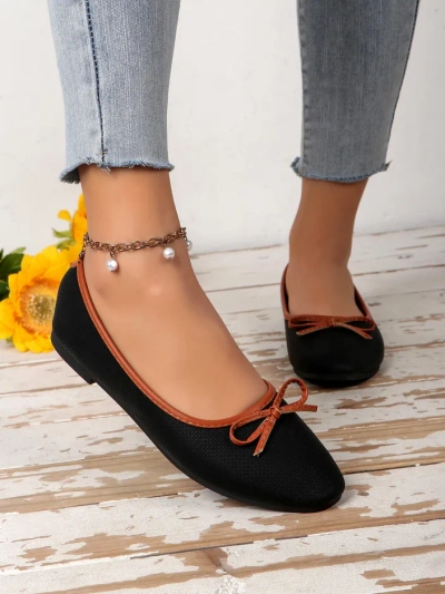 Royalfashion Дамски балерини с блестящи елементи и панделка Aramie