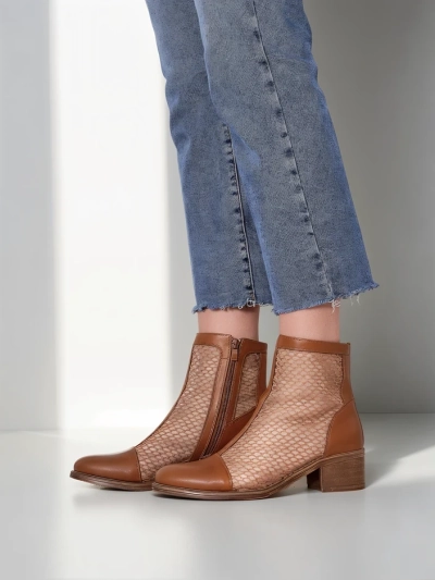 Royalfashion дамски перфориран боти на нисък ток Rowices