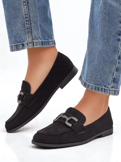 Royalfashion елегантни дамски лофери с декорация от цирконии Zante