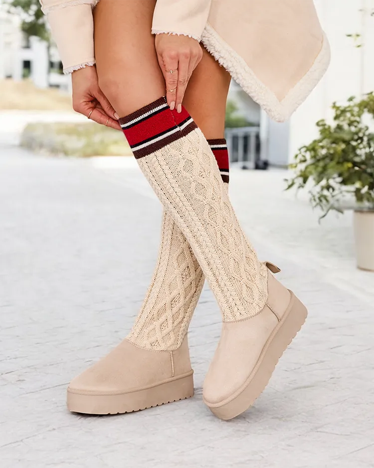 Дамски зимни ботуши Royalfashion с прашка подобна на чорап Kokumi