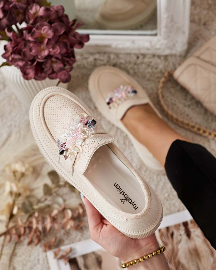 Royalfashion Дамски мокасини с цветни мъниста Karonia