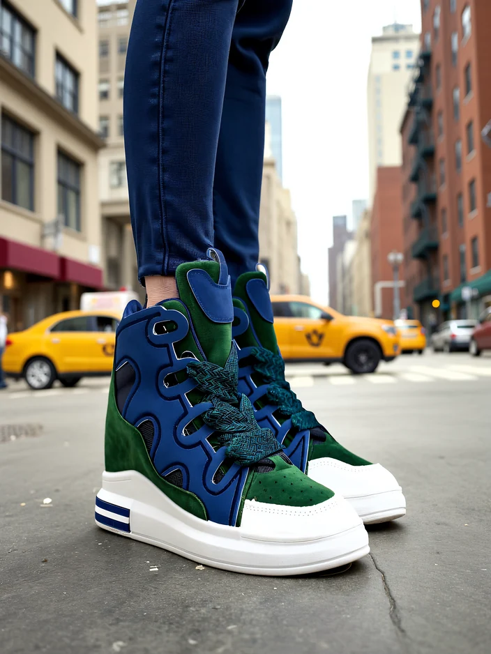 Royalfashion Високи спортни обувки за жени с незабележима платформа Oblaffi