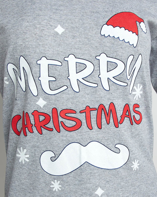 Сива Коледна дамска пижама от 2 части - Облекло