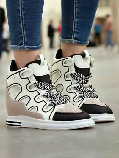 Royalfashion Високи спортни обувки за жени с скрит ток Облаффи