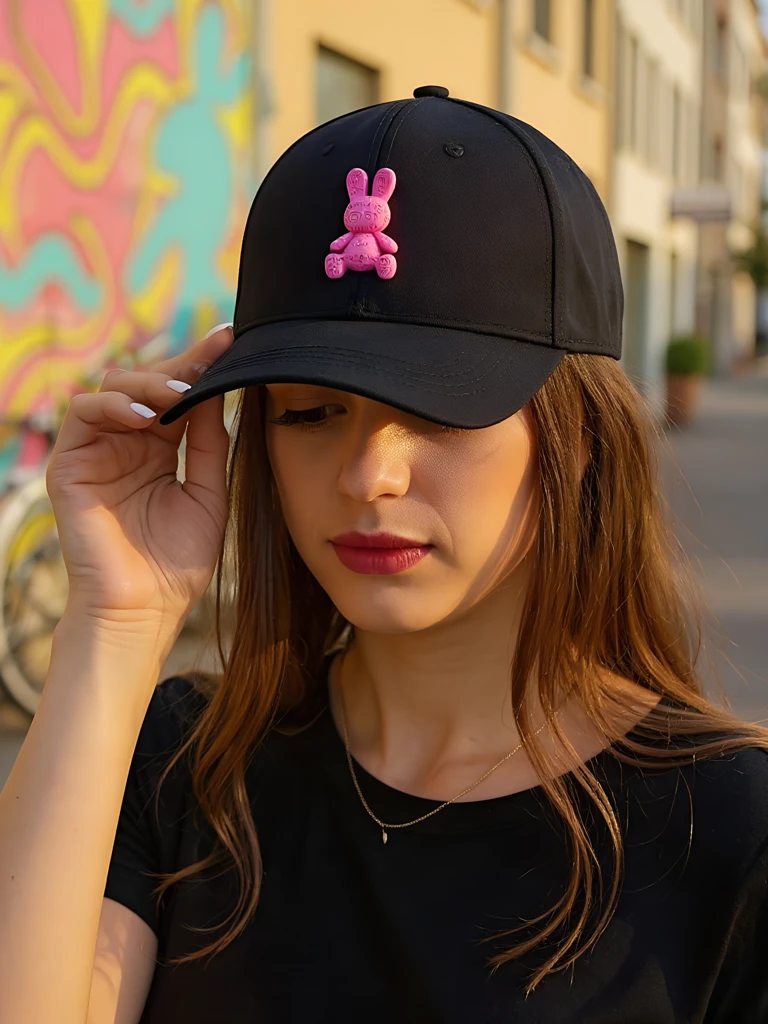 Royalfashion Шапка с козирка с кръпка Bunny Chic