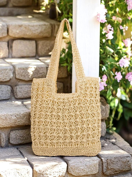 Royalfashion Голяма дамска сламена чанта Sunny Straw