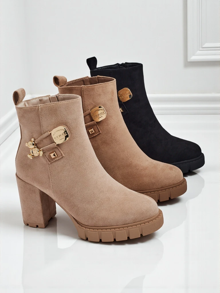 Дамски боти от еко велур на ток Bearr